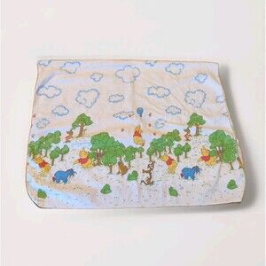 Disney Winnie the Pooh 100 Acre Wood Baby Receiving Blanket Vintage Piglet